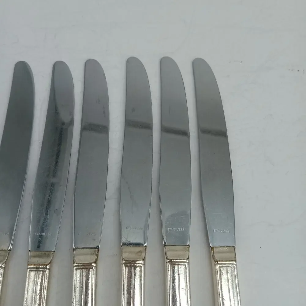 8X BK Wm Rogers 1937 Memory Hiawatha Butter Knives Silverplate Flatware